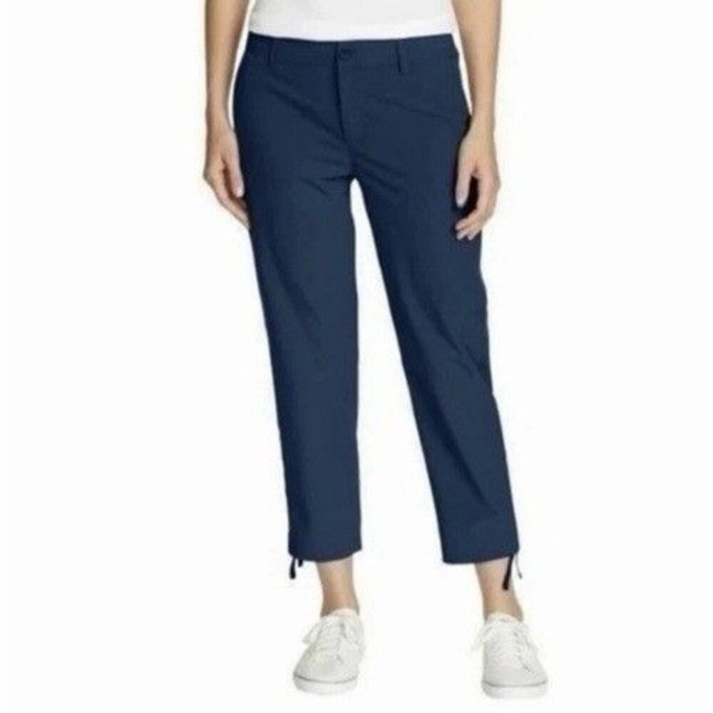 Eddie Bauer Women's Ripstop Crop Pants Blue Size 18 Stretch Hiking Trail NWT